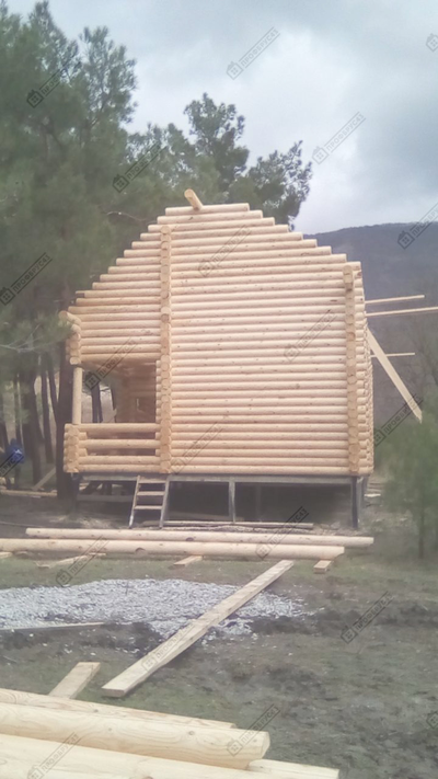 Дом для базы отдыха "Геленджик" из оцилиндрованного бревна, 120 м2