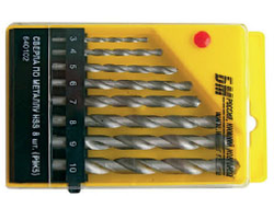 Набор сверл по металлу Ф 3-10 мм (3, 4, 5, 6, 7, 8, 9, 10 мм) ,8 шт., Р6М5