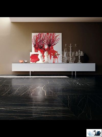 Керамогранит FMAX Black Gold 6mm glossy 120x270 см черный