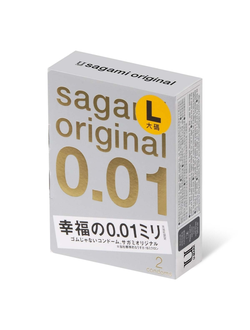 813353 Презервативы Sagami, original 0.01, полиуретан, LARGE, 2 шт.