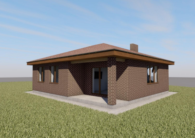 Одноэтажный дом с тремя спальнями 95м² (S88)