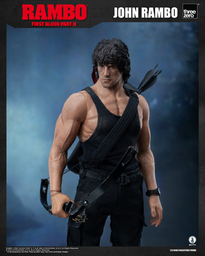Джон Рэмбо в черном (Сильвестр Сталлоне)  - Коллекционная ФИГУРКА 1/6 scale John Rambo 2.0 (3Z03280W0) - Threezero