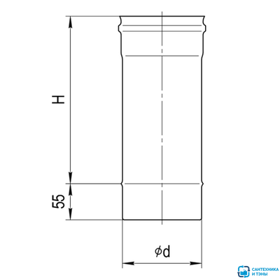Дымох. труба 100 0,5м Феррум