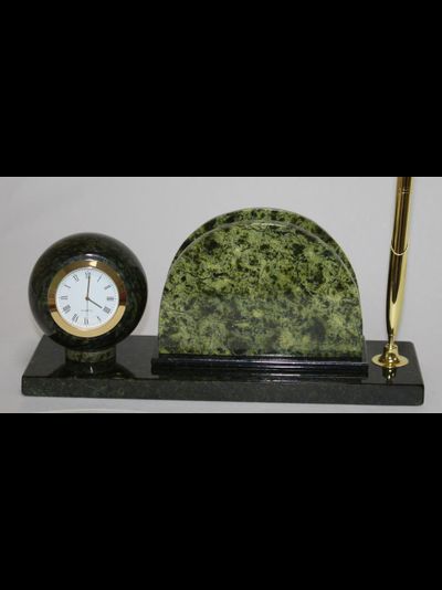 Письменный прибор с часами "Сфера", змеевик