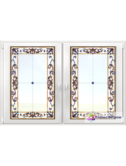 Витражная пленка, витражная пленка самоклеющаяся, пленочный витраж с классическим рисунком матовая