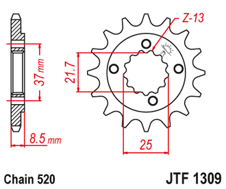 Звезда ведущая (15 зуб.) RK C4207-15 (Аналог: JTF1309.15) для мотоциклов Honda