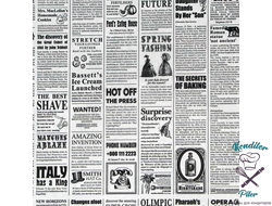 Бумага упаковочная "Газета", жиростойкая, с парафином 30,5 х 30,5 см, 1 лист