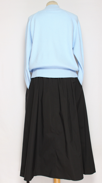 Юбка хлопок "Молния хлястик" черная до р.52