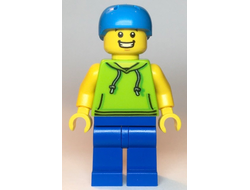 Skateboarder - Male, Lime Hoodie, Blue Legs, Dark Azure Helmet, n/a (cty1138)