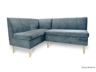 Кухонный Угловой диван "Форум-8Б" Стандартный Велюр, Серый, левый