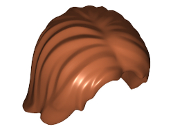 Minifigure, Hair Mid-Length Tousled with Center Part, Dark Orange (88283 / 6006514)