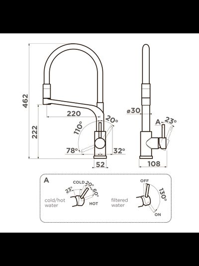 СМЕСИТЕЛЬ OMOIKIRI SINTO 2 PLUS LG-BL