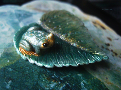 Брошь с лягушкой "Принцесса с окраин Ранней Осени"