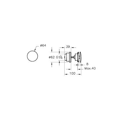 Донный клапан для раковины с переливом (нажимной), хром, VitrA, A45149