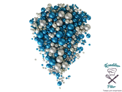 ДРАЖЕ ЗЕРНОВОЕ в цветной кондитерской глазури ""Блеск" (Синий, Серебро) №711, 50 гр