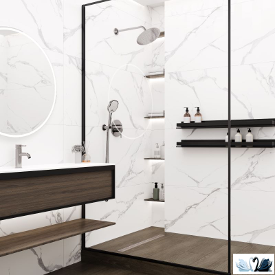 Керамогранит Italica Calacatta Splendid Silver 80х80 см белый полированный