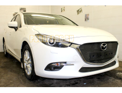 Защита радиатора Mazda 3 2016-2019 black верх