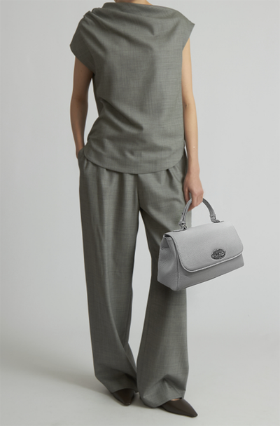 (АРТИКУЛ: 9857/9) СУМКА ЖЕНСКАЯ, НЕБОЛЬШАЯ, НАТУРАЛЬНАЯ КОЖА, СЕРАЯ, С ПЛЕЧЕВЫМ РЕМНЕМ