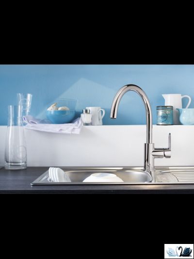 Смеситель для кухни Grohe BauEdge 31367001, высокий поворотный носик купить в магазине Marysя