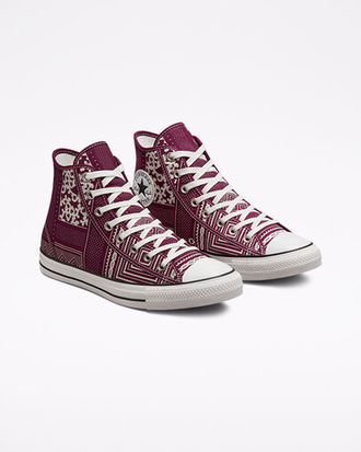 Кеды Converse Chuck Taylor All Star Geometric Patchwork бордовые