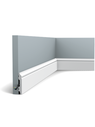 Плинтус ORAC Decor SX165, дюрополимерный, влагостойкий, ударопрочный, под покраску, длина 2 метра