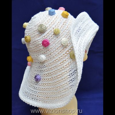 Шляпа с цветками Vizio Италия 5490 FF2 белая летняя купить