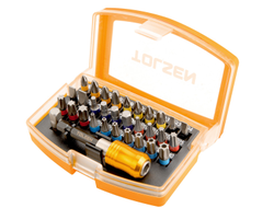 Набор вставок (бит) 1/4", PH, PZ, Hex, Torx, Slotted, 32 предмета TOLSEN TT20370
