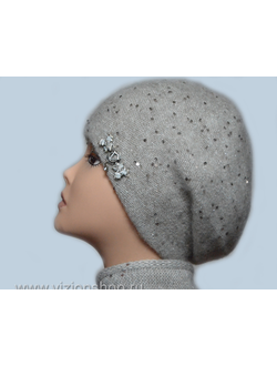 Берет зимний для женщин Vizio Визио Италия 6157 бежевый