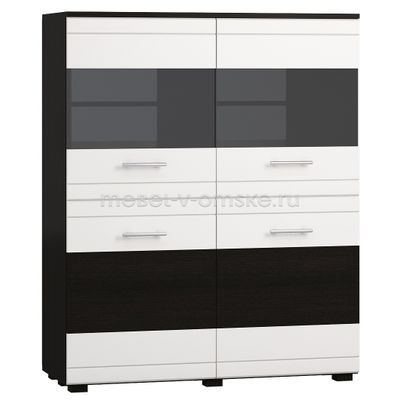 ОМ404 Шкаф-витрина Квартал 4-х дверный. Размер: 1098х1350х428.