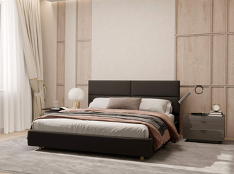 Двуспальная кровать Kvadro 160 на 200 (Серый)