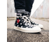 Кеды Converse Comme des Garcons (Конверс Ком де Гарсон) черные высокие в горошек