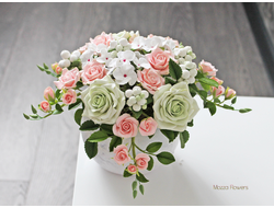 Букет "Вальс любви". Цветы из полимерной глины.