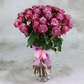 Букет 25 сиреневых роз