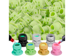 Колпачки силиконовые OZER Skull Silicone Ink Caps Green (50 шт.)