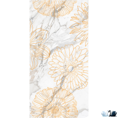 Плитка настенная Belani Briere Декор Flower с золотом 30 х 60 см Береза керамика