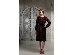 шелковое платье миди с длинным рукавом купить, платье итальянский шелк, платье натуральный шелк