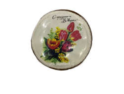 Пряник "8 марта" заварной имбирный с начинкой вареная сгущенка с грецким орехом  480 гр.