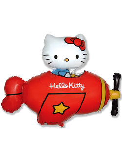 Красный самолет Hello Kitty (Flexmetal) 76 см на 91 см.