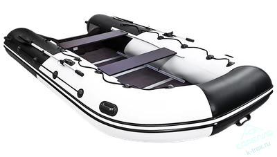 Лодка ПВХ Мастер Лодок Ривьера Максима 3800СК "Комби" Св.Серый / Чёрный