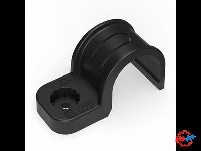 Крепеж-скоба пластиковая односторонняя для прямого монтажа черная (50шт) Промрукав