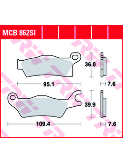 Тормозные колодки TRW MCB862SI (FA618) для BRP Can-Am G2 Outlander/Renegade (передние левые) (705601015, 715900248)