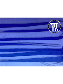 лоскут Шелк-шифон градиент, цв. Ультрамарин синий + Голубой 50см