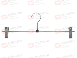 7879 Вешалка металлическая брючная с прищепками хромированная L=350 мм