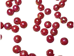 Бусины красные непрозрачные радужные, диаметр 8 мм, вес пакетика 25 гр