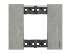 Bticino KA4802ZG, Рамка 2 модуля, ACCIAIO (СТАЛЬ), Living Now