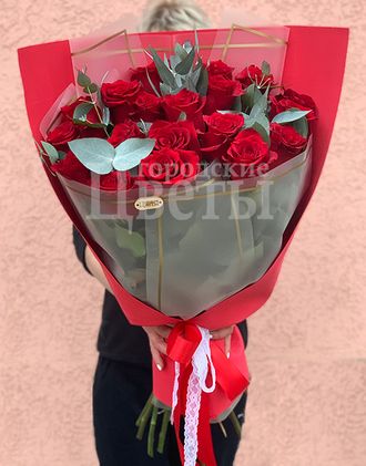 Букет "25 роз" из красных голландских роз