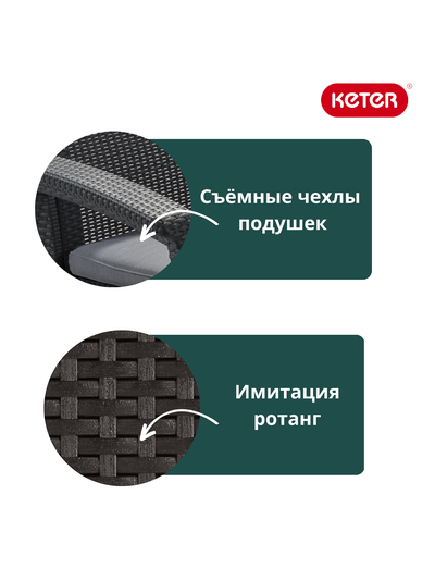 Комплект мебели Корфу Фиеста коричневый