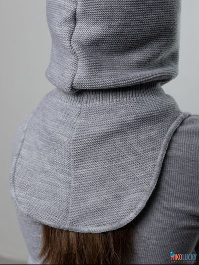 Шапка-шлем 21101-12 подклад 100% полиэстер, светло-серый 50-52