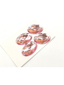 Стразы акриловые пришивные овал 18*25 мм, цвет светло розовый 03