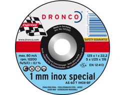 Круг отрезной по металлу универсальный AS 60 T 115х1х22 Dronco 1111240